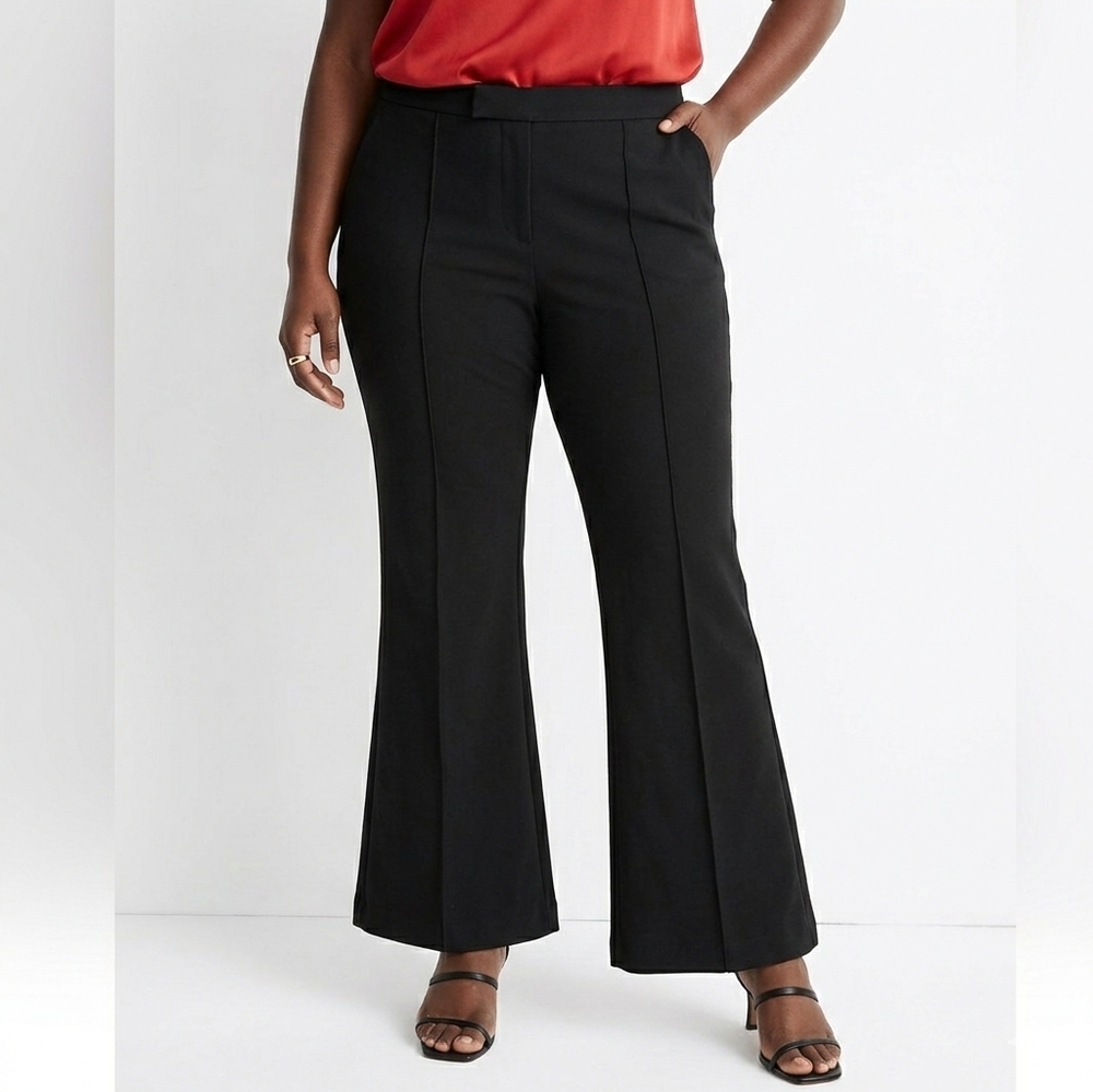 Future Collective Black Women's Mid-Rise Flare Pants Plus Size 28W/30W